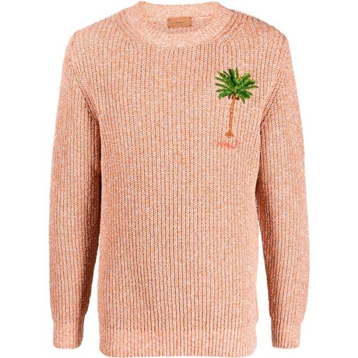 Alanui maglione girocollo palm tree - arancione