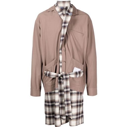 Maison Mihara Yasuhiro giacca-camicia con design a strati - marrone