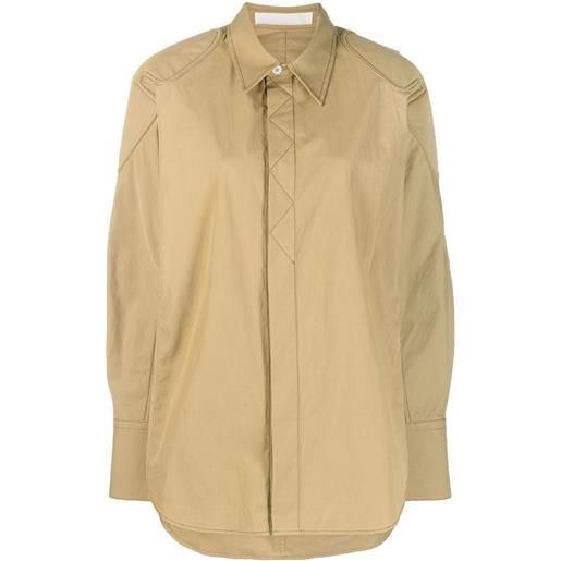 Dion Lee giacca-camicia con cuciture a contrasto - toni neutri