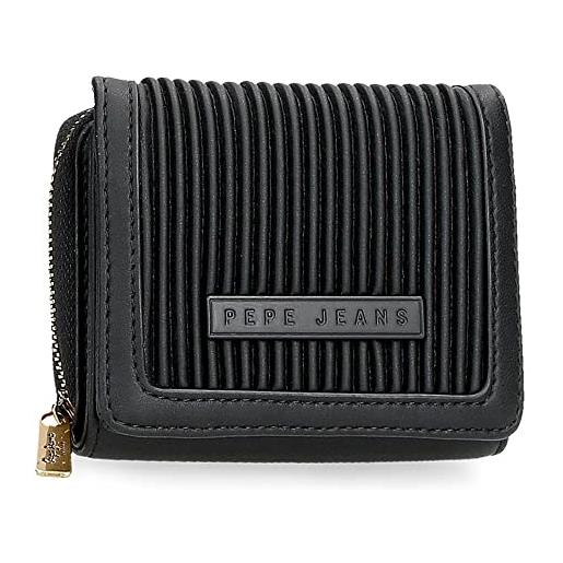 Pepe Jeans aurora portafoglio con portamonete nero 10x8x3 cm pelle sintetica