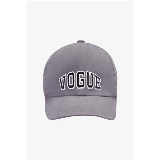 VOGUE Collection cappellino vogue editions grigio con patch logo college nero