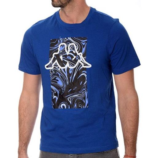 T-shirt maglia maglietta uomo kappa banda 222 blu tempo libero logo ezio cotone 321g78w-wpw