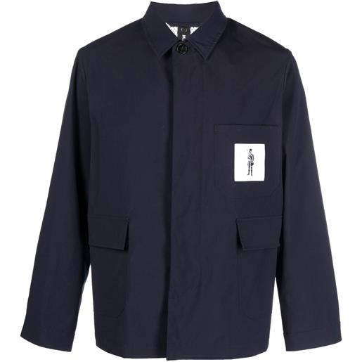 Mackintosh giacca-camicia con applicazione - blu