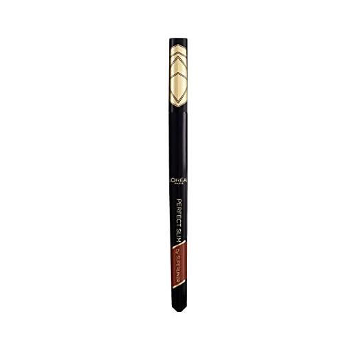 L'Oréal Paris eyeliner in penna superliner perfect slim, tratto preciso, tenuta fino a 24h, colore: brown (03)