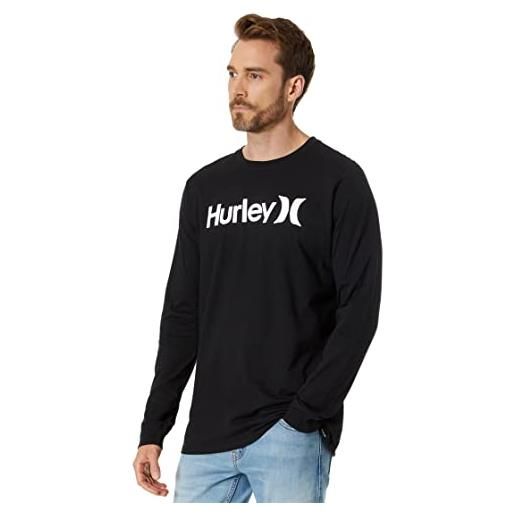 Hurley evd oao solid ls maglietta, nero, xl uomo