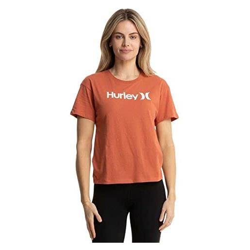 Hurley o&o seasonal tee maglietta, rosso (mineral red), xs donna
