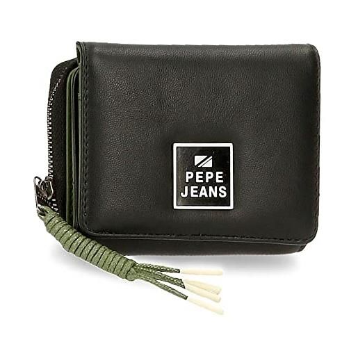 Pepe Jeans bea portafoglio con portamonete nero 10x8x3 cm pelle sintetica