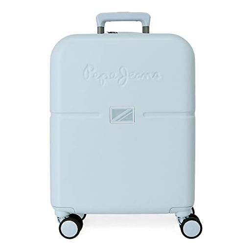 Pepe Jeans accent valigia da cabina blu 40x55x20 cm abs rigido chiusura tsa integrata 37l 2,74 kg 4 doppie ruote bagaglio a mano espandibile