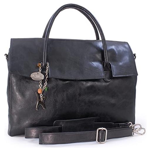 Catwalk Collection Handbags - vera pelle - grande borsa a tracolla da lavoro/mano/spalla/messenger/tracolla regolabile e rimovibile - per pc laptop portatile/tablet - bridget - marrone
