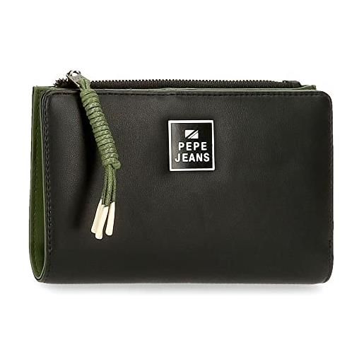 Pepe Jeans bea portafoglio con porta carte di credito nero 17x10x2 cm finta pelle, nero, cartera con tarjetero, portafoglio con porta carte di credito