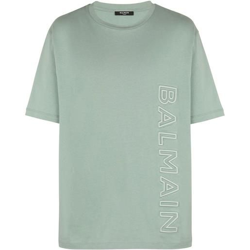 Balmain t-shirt con logo goffrato - verde