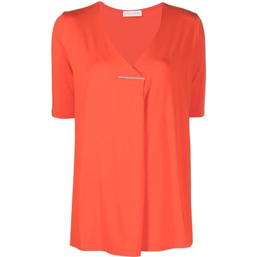 Le Tricot Perugia t-shirt con scollo a v - arancione