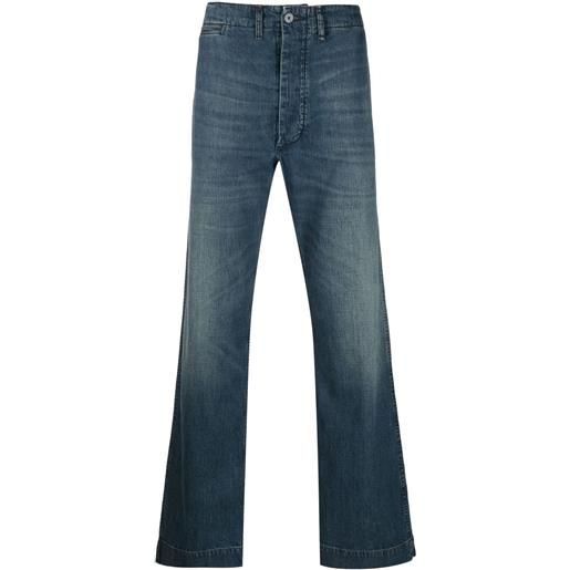 Ralph Lauren RRL jeans dritti con effetto stropicciato - blu