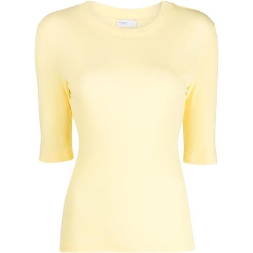 Rosetta Getty t-shirt girocollo con maniche crop - giallo