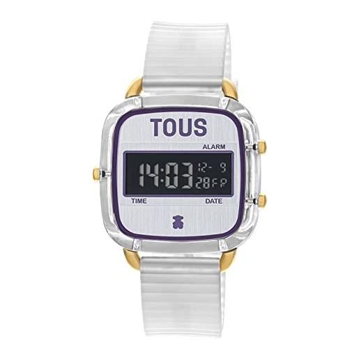 TOUS orologio digitale in policarbonato bianco con cinturino in silicone d-logo fresh