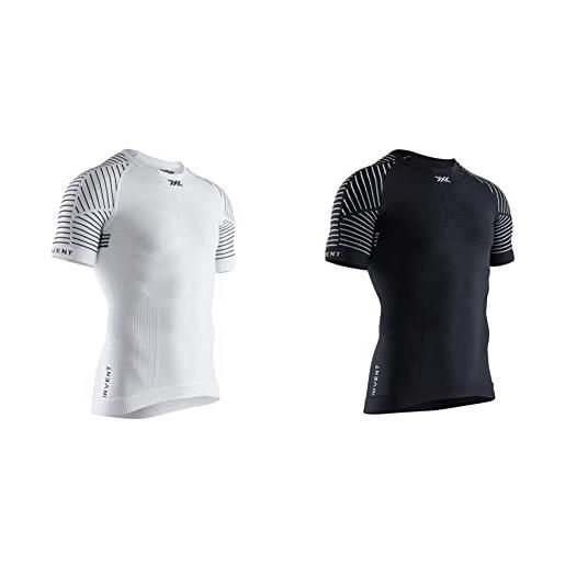 X-Bionic invent 4.0 set bianca e nera maglie termiche uomo manica corta a compressione per running, sci, ciclismo, fitness, sport invernale, xxl