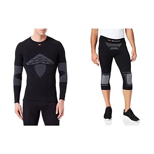 X-Bionic energizer 4.0 maglia compressione manica corta & strato base pantaloni corti funzionali 3/4 uomo opal nero/arctic bianco, s