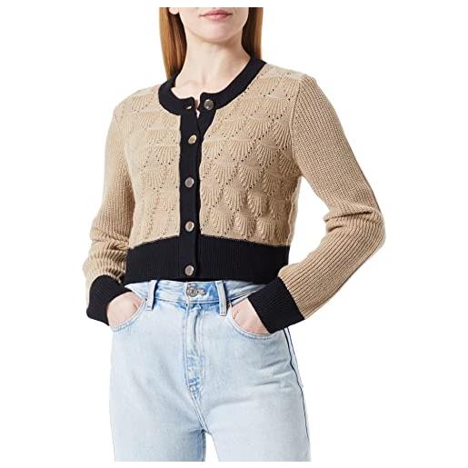 Sisley l/s sweater 10bfm500b cardigan, beige 1k3, l donna
