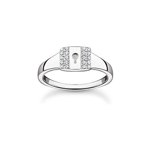 Thomas sabo - anello 925 sterline d'argento argento cubic zirconia donna, argento, tr2372-051-14-50