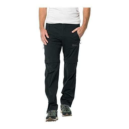 Jack Wolfskin glastal zip away pants m, pantaloni da trekking uomo, nero, 50