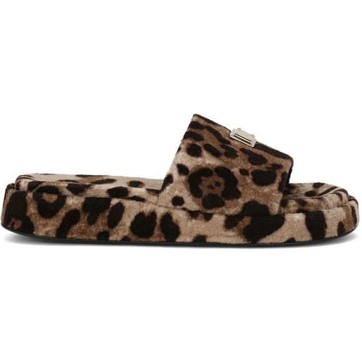 Dolce & Gabbana slippers leopardate - marrone