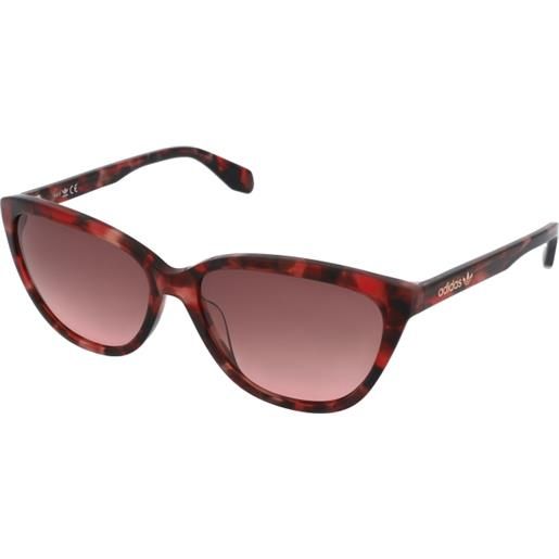 Adidas or0041 55t | occhiali da sole sportivi | plastica | cat eye | havana, rosso | adrialenti