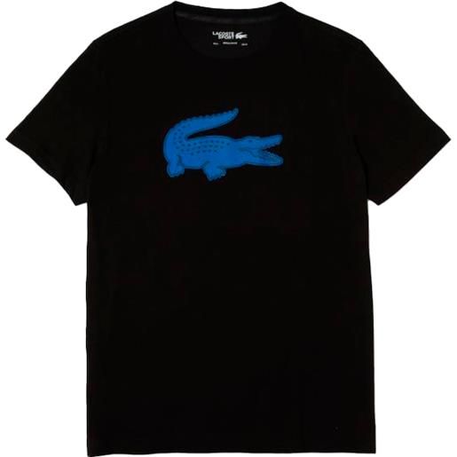 Lacoste maglietta Lacoste sport nera logo blu