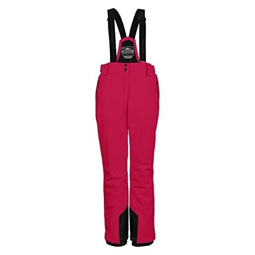Killtec ksw 249 wmn ski pnts pantaloni funzionali da sci con bretelle rimovibili, protezione bordi e ghetta antineve, grigio verde, 44 donna
