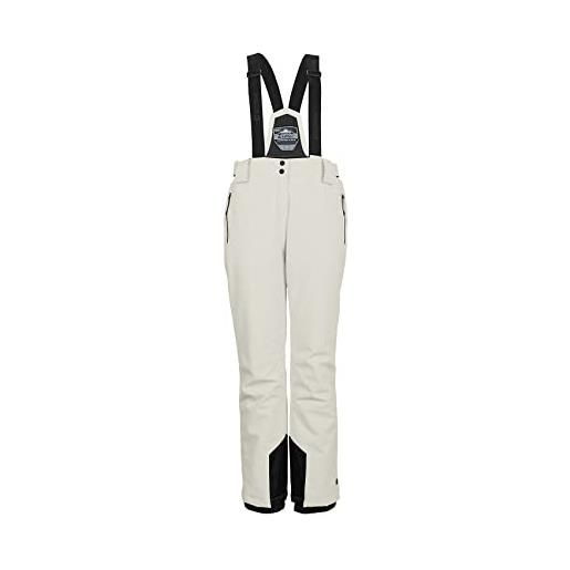 Killtec ksw 249 wmn ski pnts pantaloni funzionali da sci con bretelle rimovibili, protezione bordi e ghetta antineve, grigio verde, 46 donna