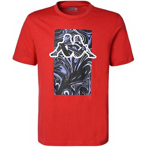 T-shirt maglia maglietta uomo kappa banda 222 rosso logo ezio cotone 321g78w-565