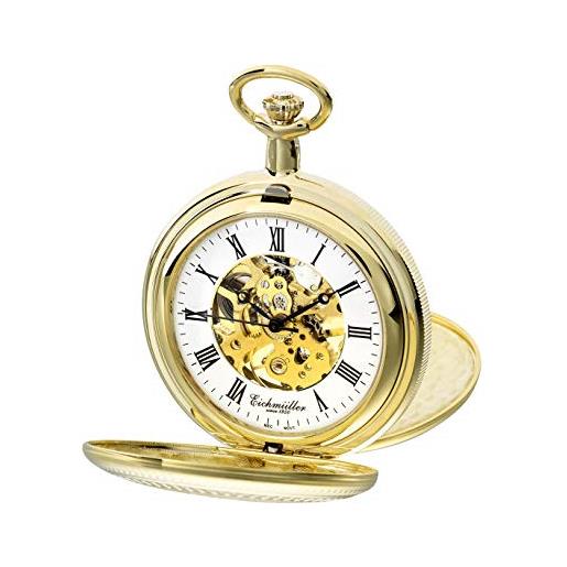 Eichmüller, orologio da taschino meccanico a carica manuale, con scheletro catena 8214-01