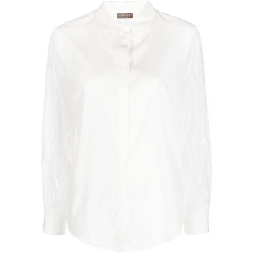 Peserico camicia con paillettes - bianco