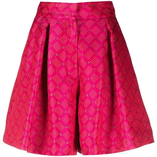 Genny shorts sartoriali con motivo jacquard - rosa