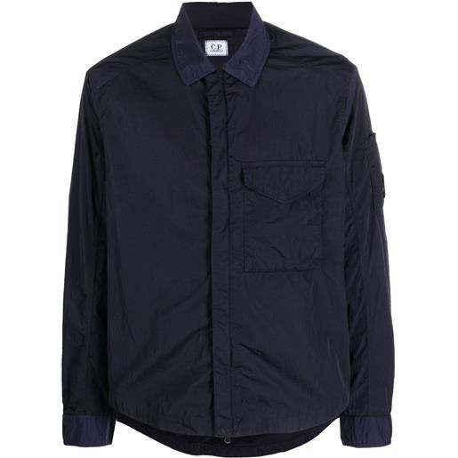 C.P. Company giacca-camicia con chiusura nascosta - blu
