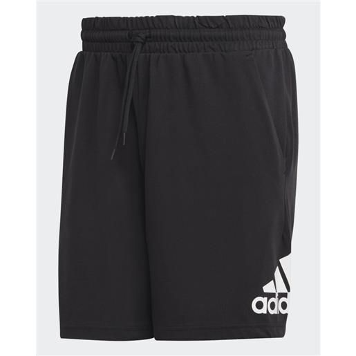 Pantaloncini shorts uomo adidas nero cotone jersey big logo single jersey ic9375