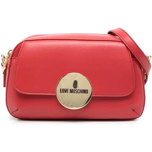 Love Moschino borsa a tracolla con placca logo - rosso