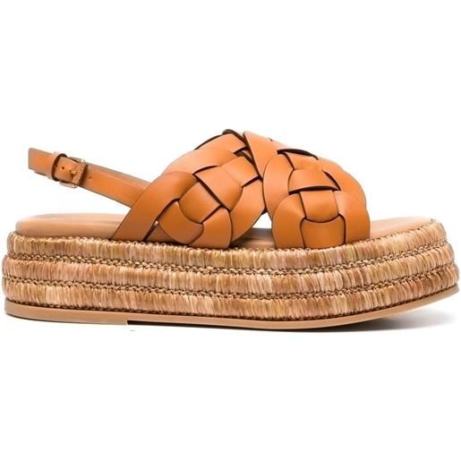 Tod's sandali in pelle 45mm - marrone