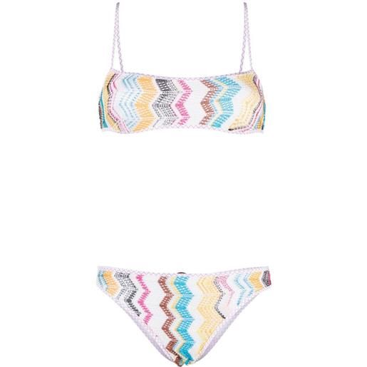 Missoni set bikini con stampa a zigzag - bianco