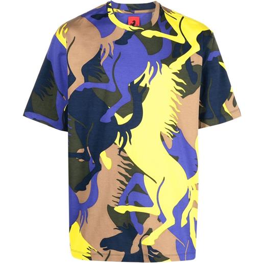 Ferrari t-shirt prancing horse con stampa - blu