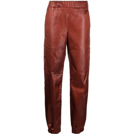 Genny pantaloni affusolati a vita alta - rosso