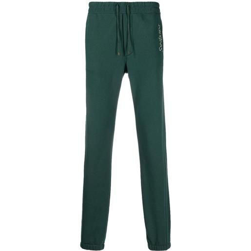 Saint Laurent pantaloni sportivi con ricamo - verde