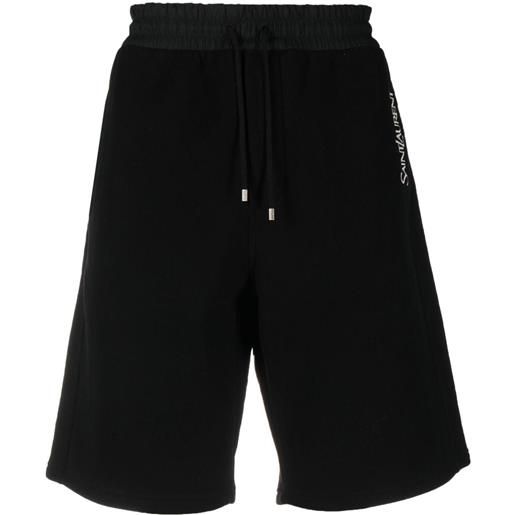 Saint Laurent shorts con ricamo - nero