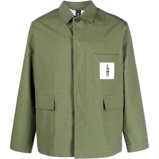 Mackintosh giacca-camicia mist con applicazione - verde