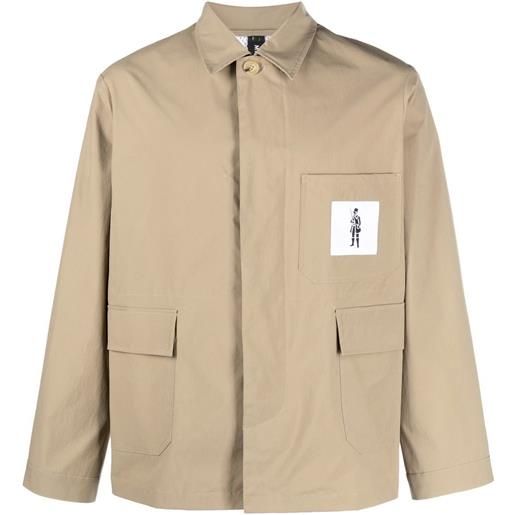 Mackintosh giacca-camicia con stampa - toni neutri