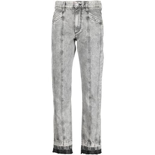 MARANT ÉTOILE jeans crop con inserti - grigio