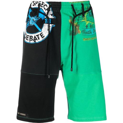 Marine Serre shorts sportivi con stampa - verde