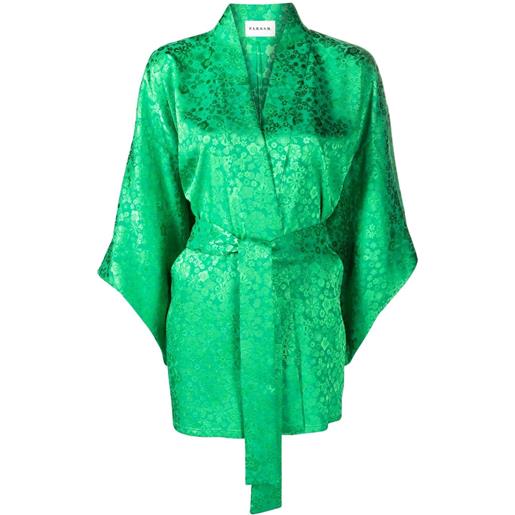 P.A.R.O.S.H. giacca a fiori con cintura - verde