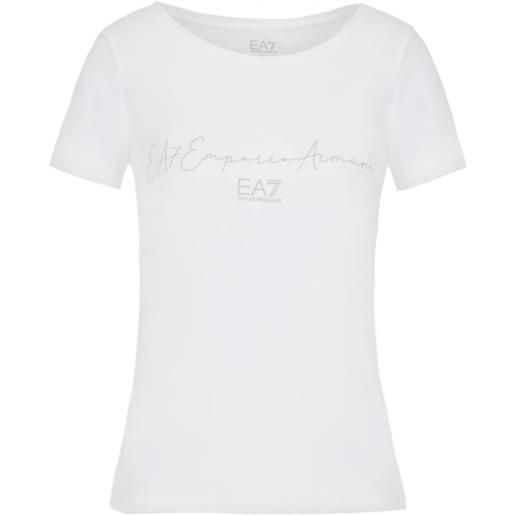 EA7 t-shirt EA7 t-shirt train logo series w tee ss handwritten crossover bianco