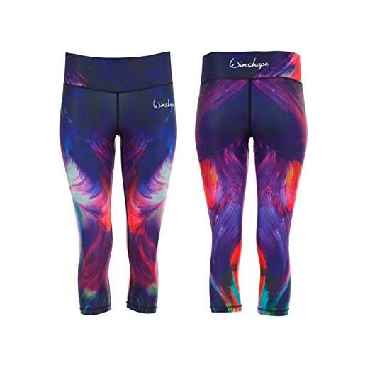 Winshape functional colour explosion power shape ¾-tights leggings ael202 mit anti-rutsch-effekt, slim style fitness freizeit sport yoga workout, 3÷4 donna, multicolore, s