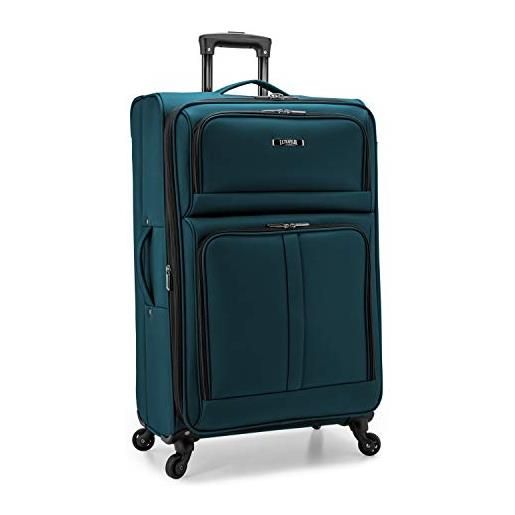 U.S. Traveler anzio softside spinner bagagli espandibili, verde acqua, checked-large 30-inch, anzio softside spinner bagagli espandibili